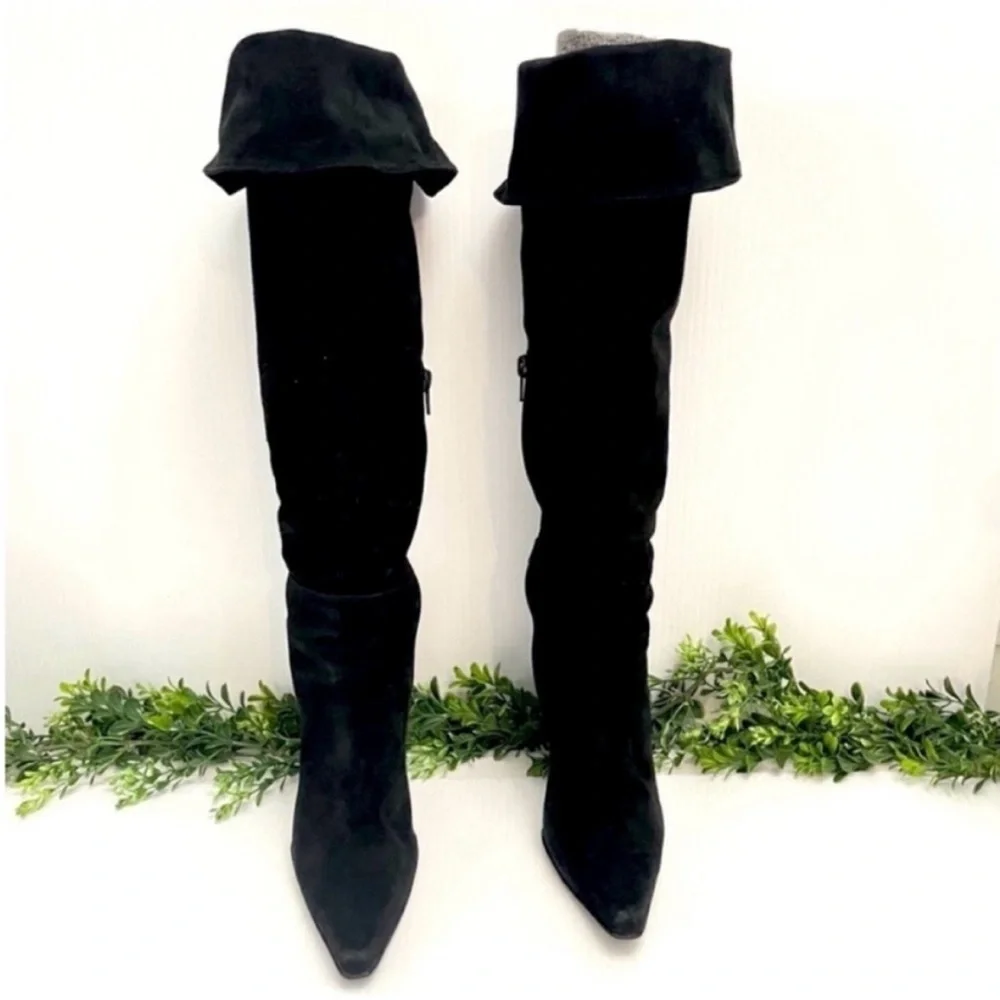 Stuart Weitzman Jet Women's Knee-High Pointed Toe Stiletto Boots - Black Size 7